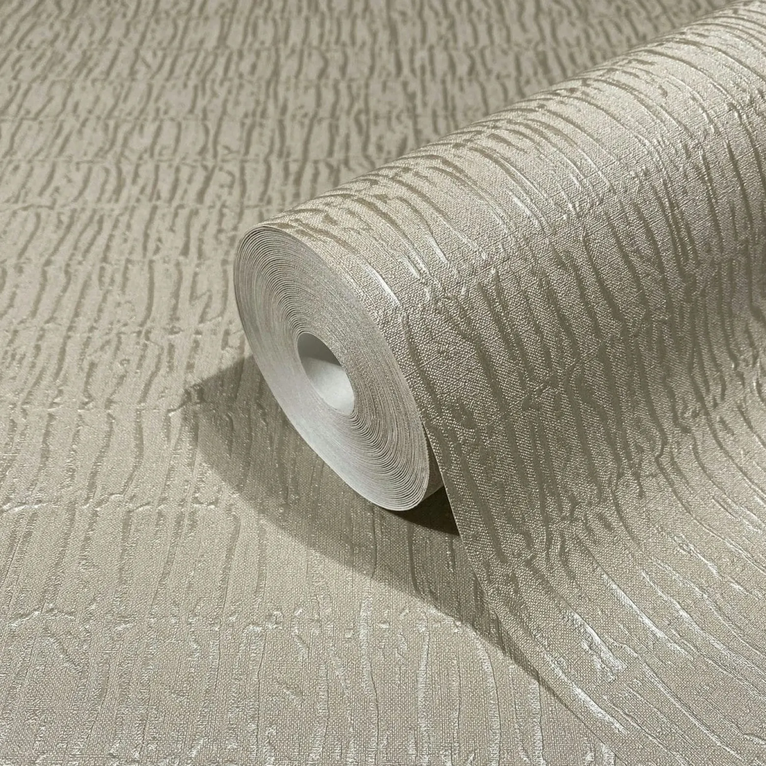 Vliestapete Uni Stoff Optik Beige Braun Metallic 34505