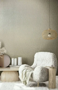 Vliestapete Uni Stoff Optik Beige Braun Metallic 34505