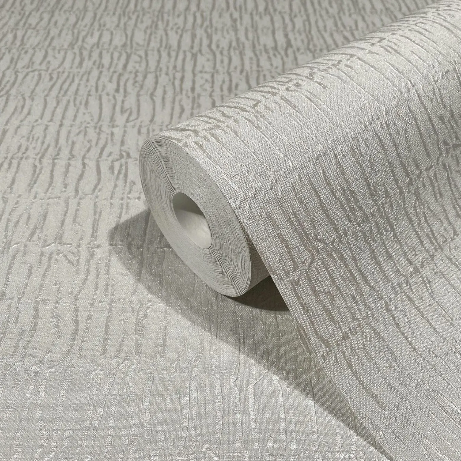 Vliestapete Uni Stoff Optik Grau Beige Metallic 34503