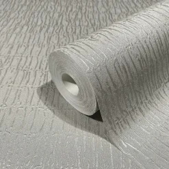Vliestapete Uni Stoff Optik Grau Silber Metallic 34504