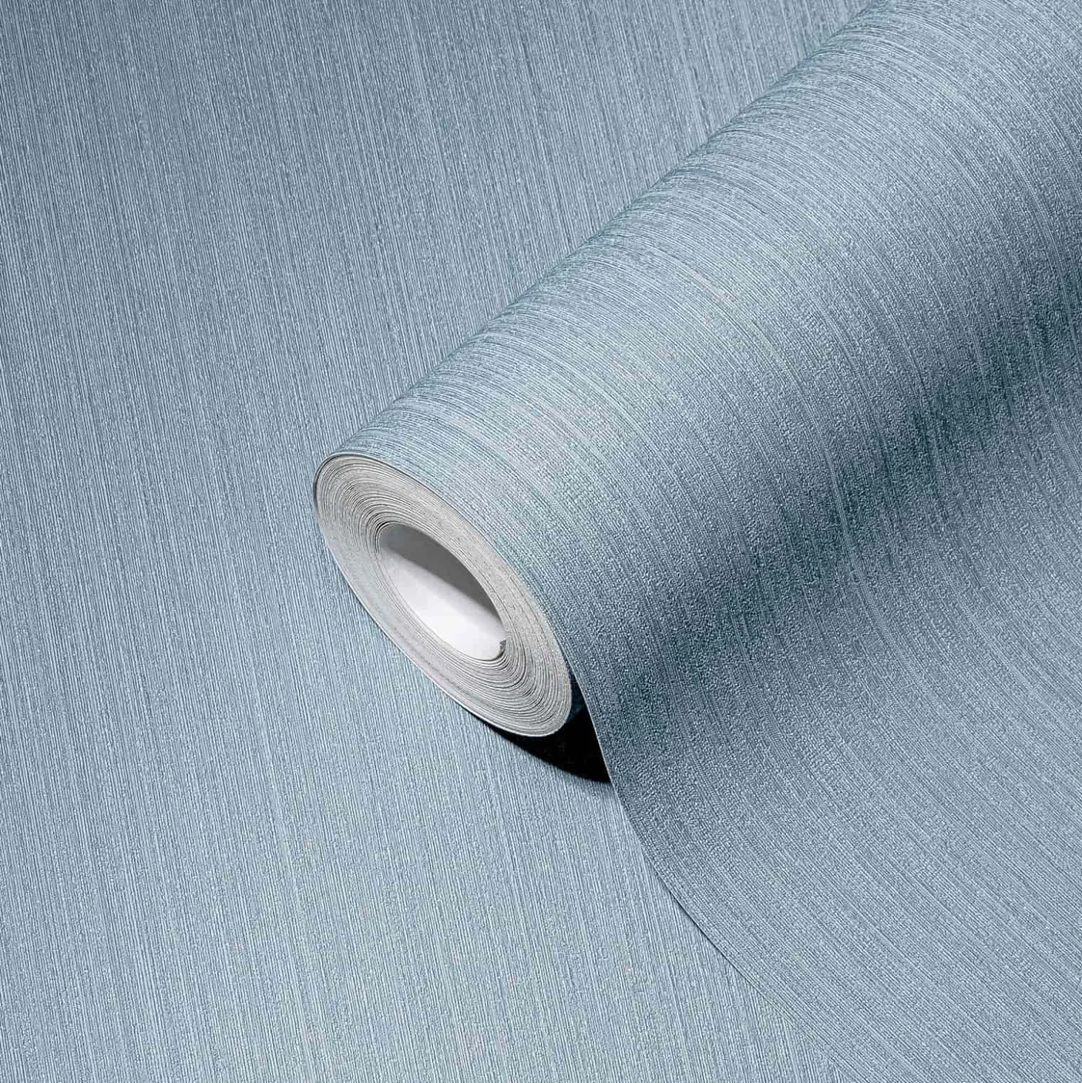 Vliestapete Uni Streifen Struktur blau 38098-7