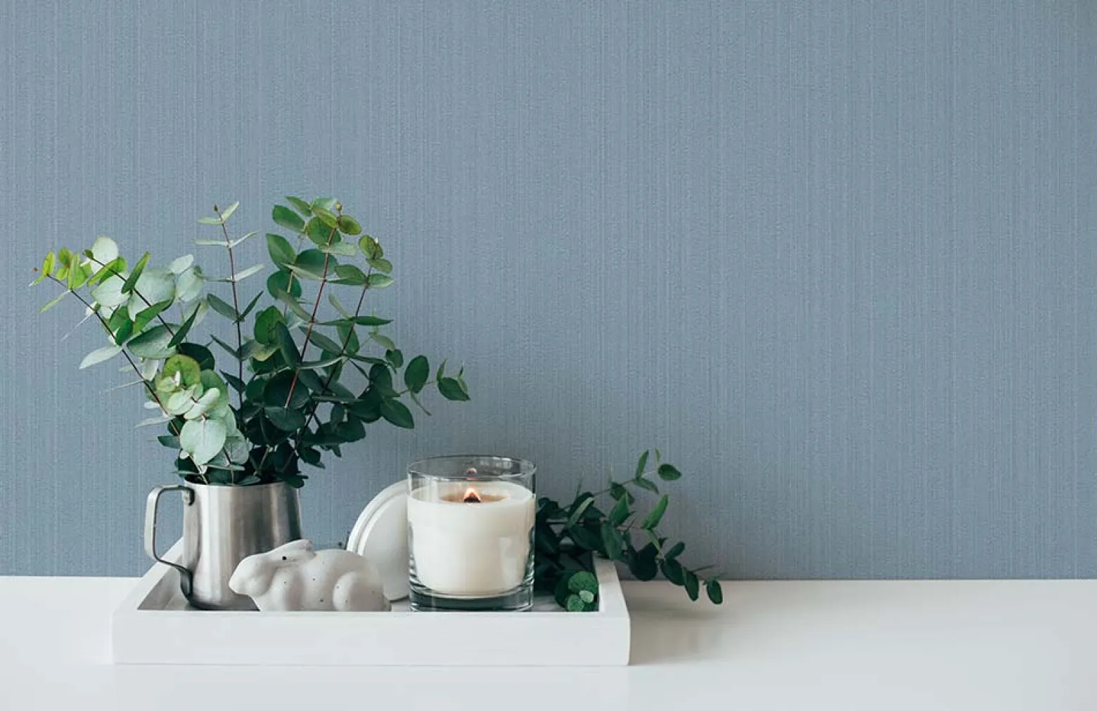 Vliestapete Uni Streifen Struktur blau 38098-7
