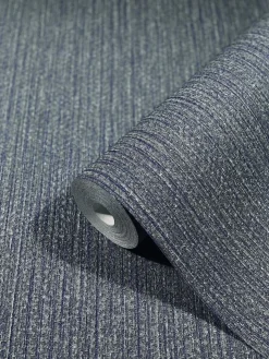 Vliestapete Uni Struktur blau-grau metallic 32741