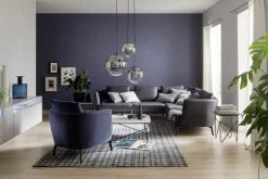 Vliestapete Uni Struktur blau-grau metallic 32741