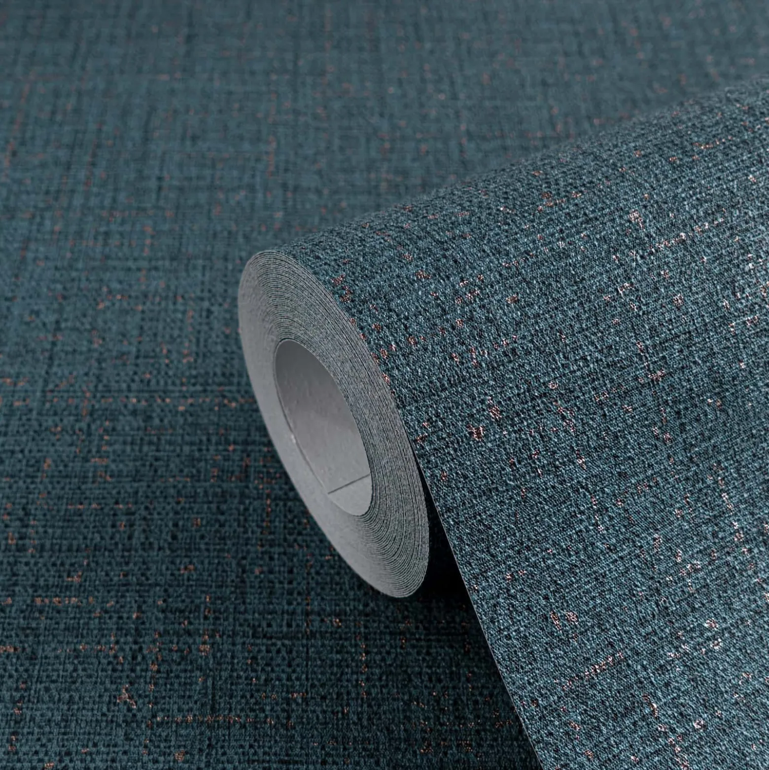 Vliestapete Uni Struktur Blau Kupfer Metallic 79067-4
