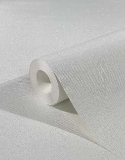Vliestapete Uni Struktur Glitzer weiß silber 32630