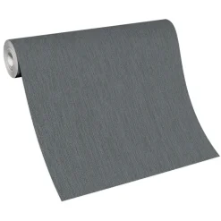 Vliestapete Uni Struktur Linien Grau Schwarz 10396-15