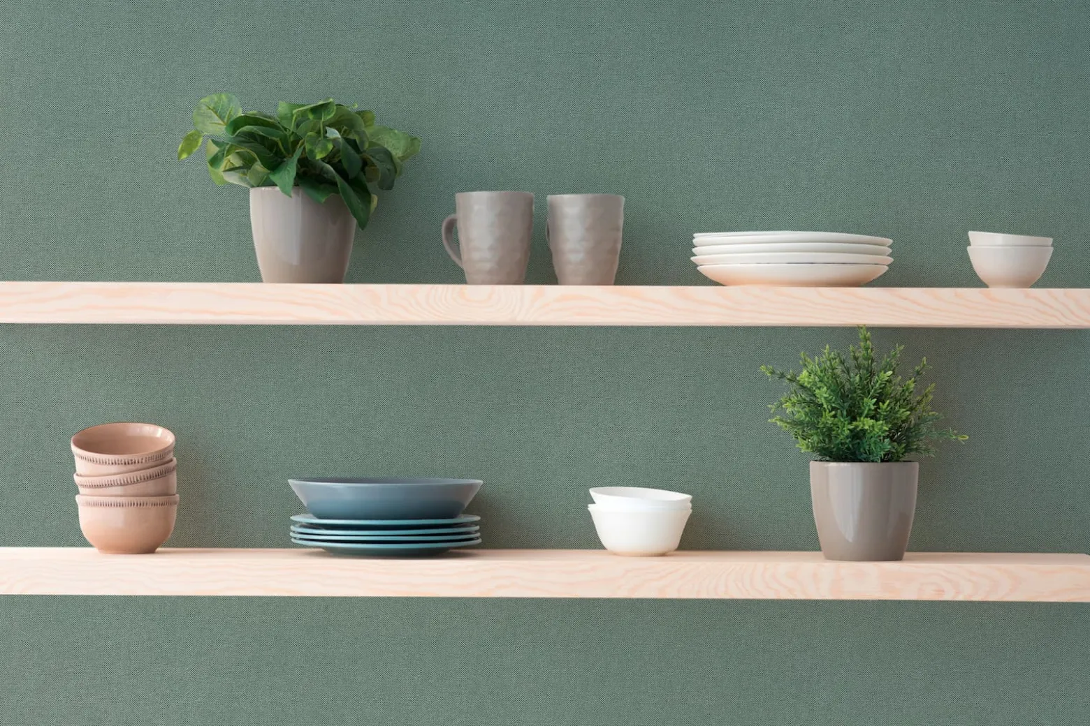Vliestapete Uni Struktur Modern Grün Blau 79097-7