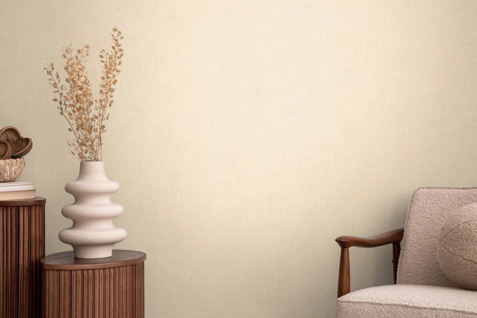 Vliestapete Uni Struktur Modern Creme Beige 79066-2