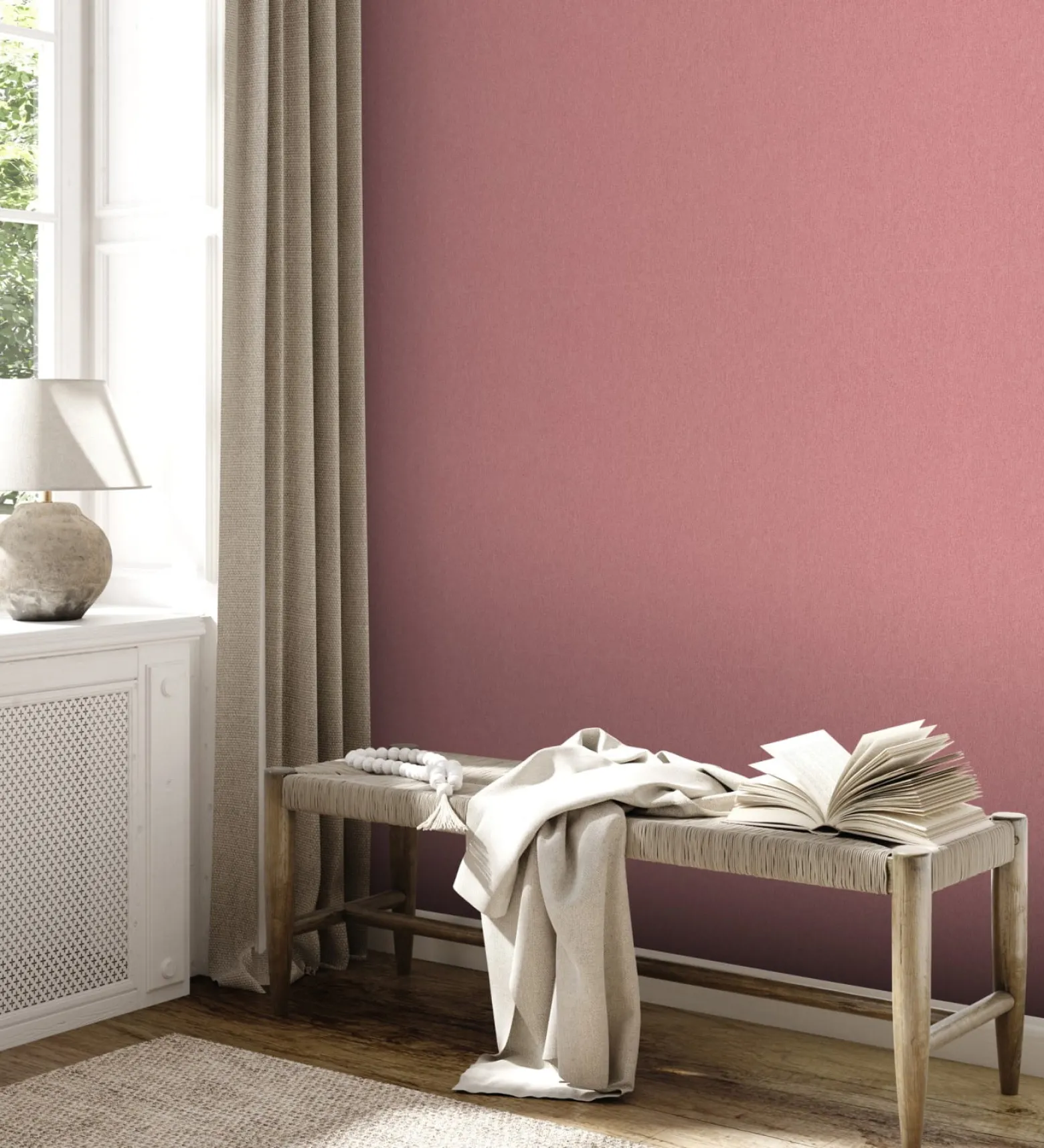 Vliestapete Uni Struktur Optik Rosa 39030-8