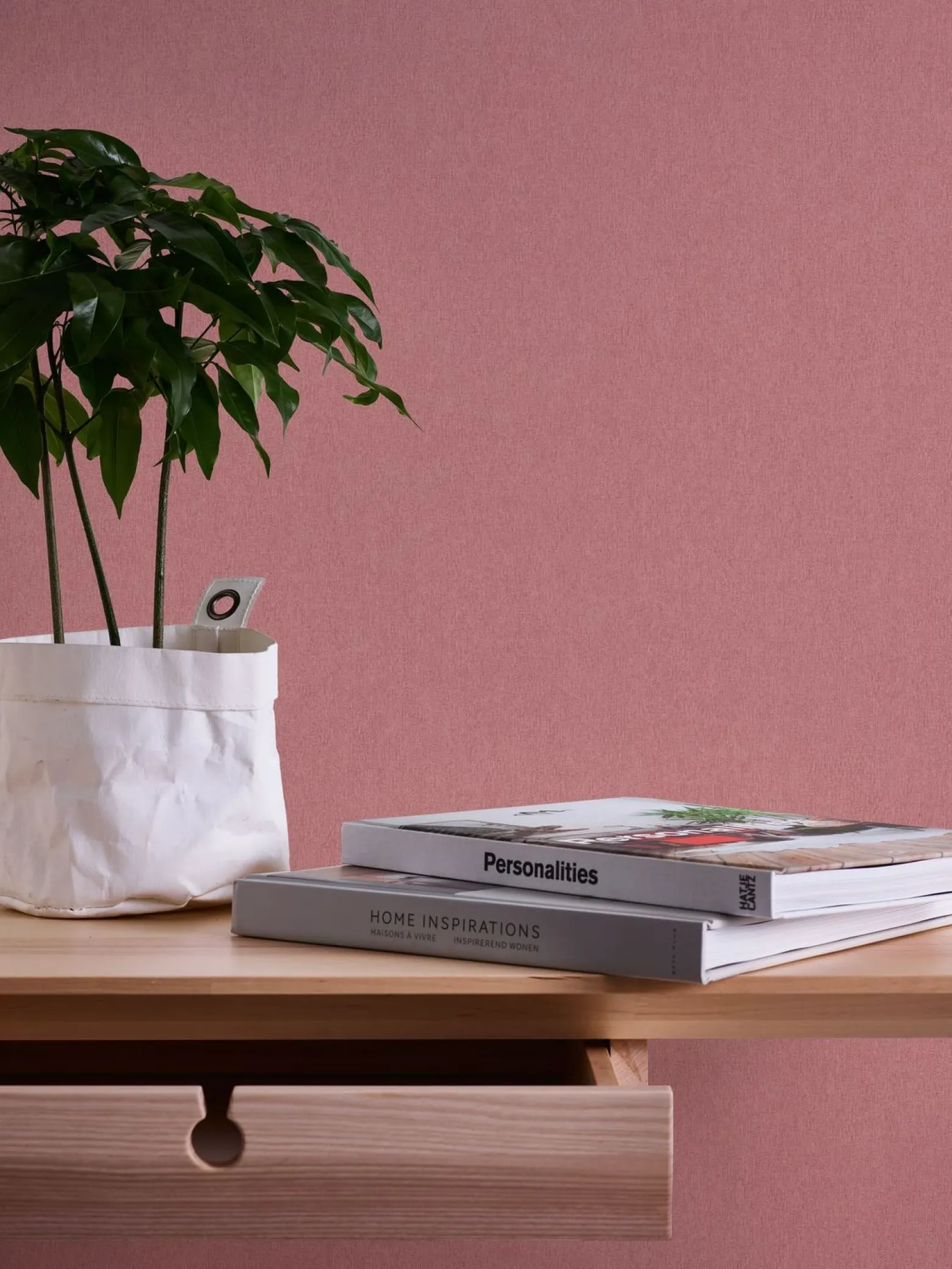 Vliestapete Uni Struktur Optik Rosa 39030-8