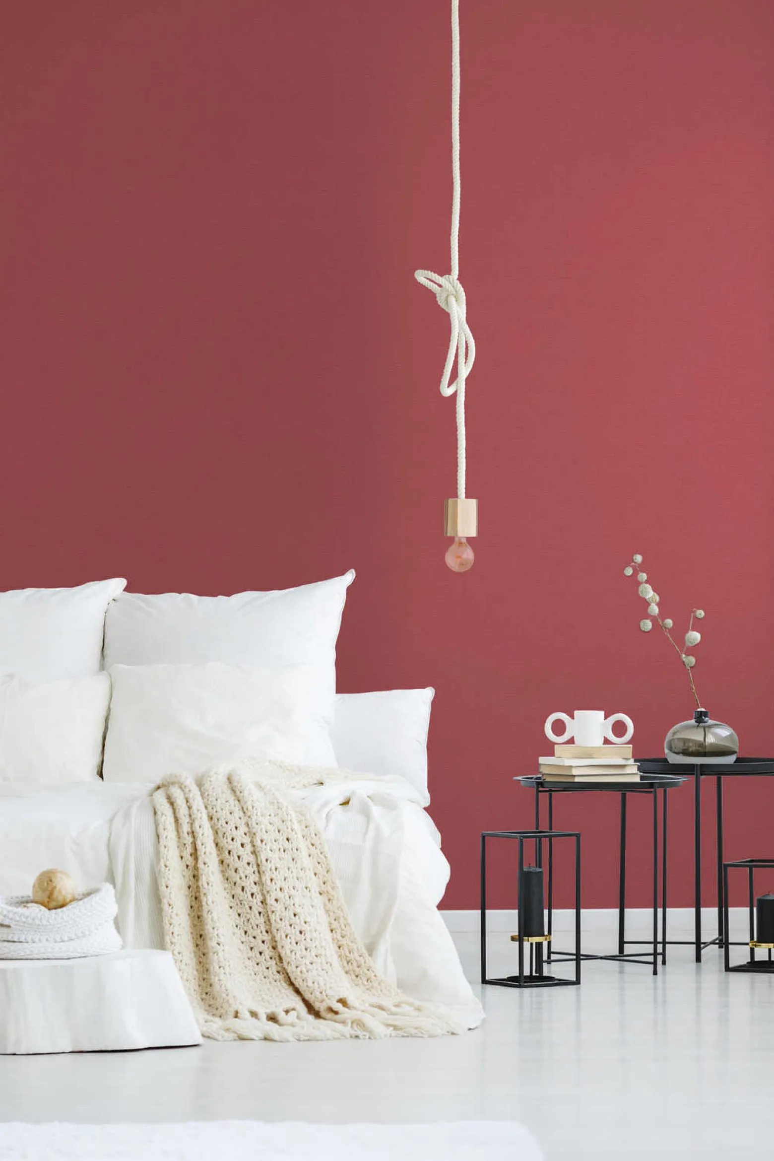 Vliestapete Uni Struktur rot AS Creation 37831-7