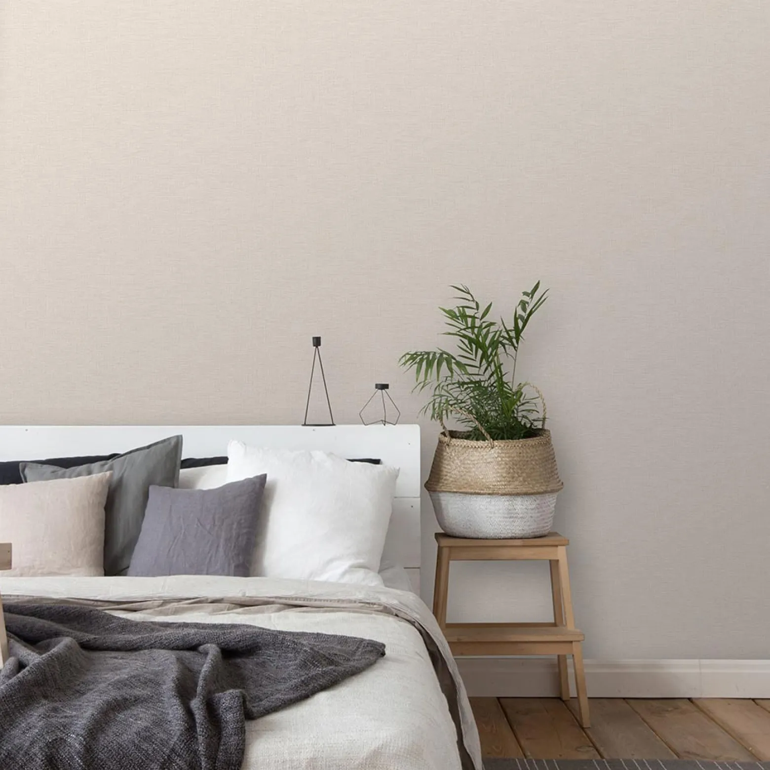Vliestapete Uni Textil braun-beige 10215-02