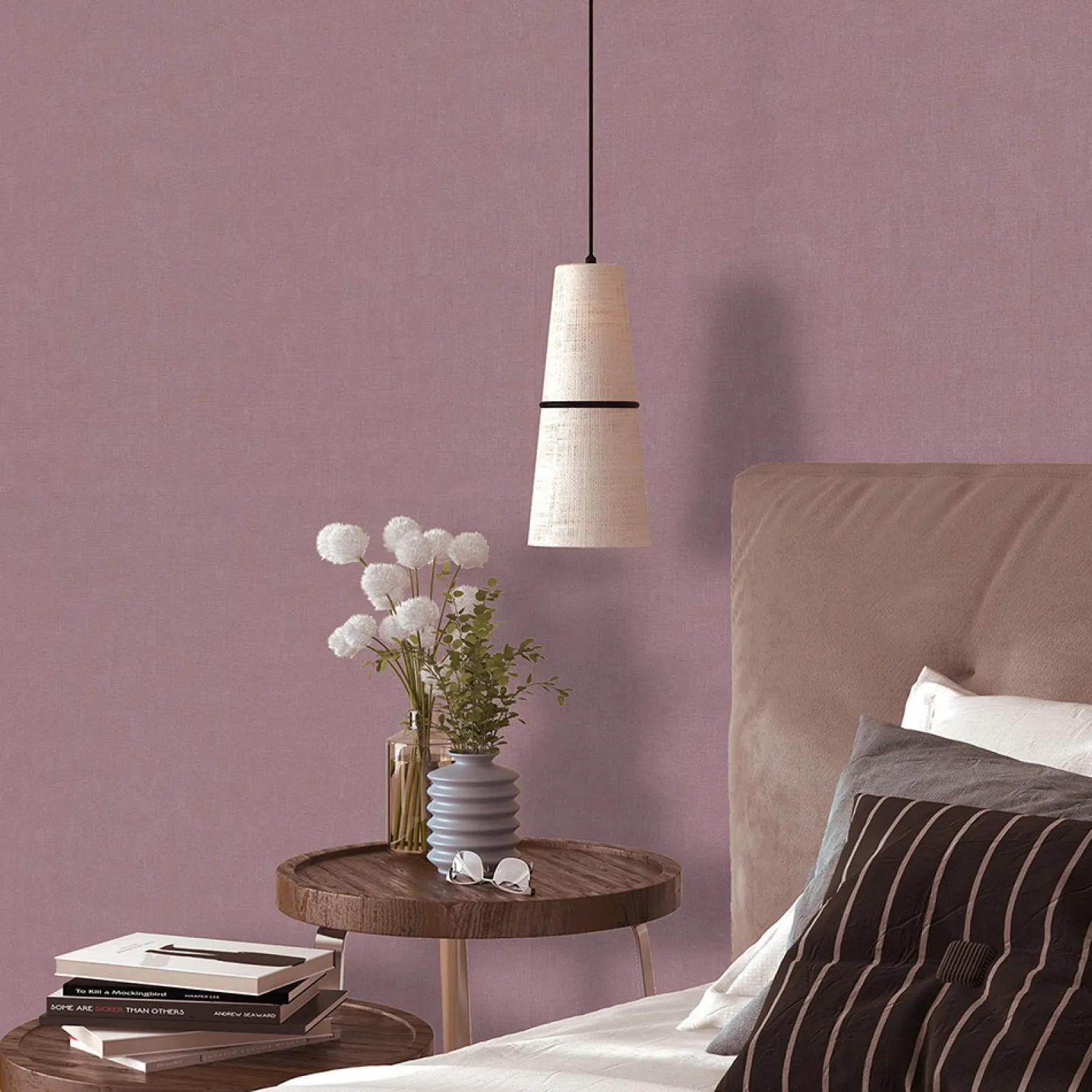 Vliestapete Uni Textiloptik Lila Glitzer 10539-09
