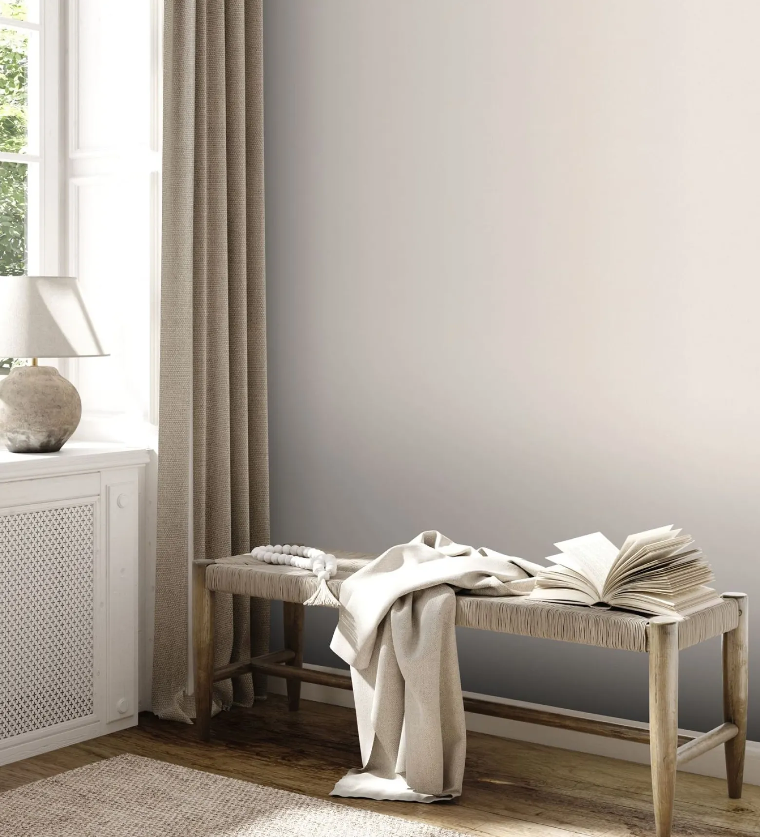 Vliestapete Uni Textil Optik Creme Beige 3908-68
