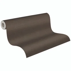 Vliestapete Uni Textiloptik Modern Dunkelbraun 79166-4