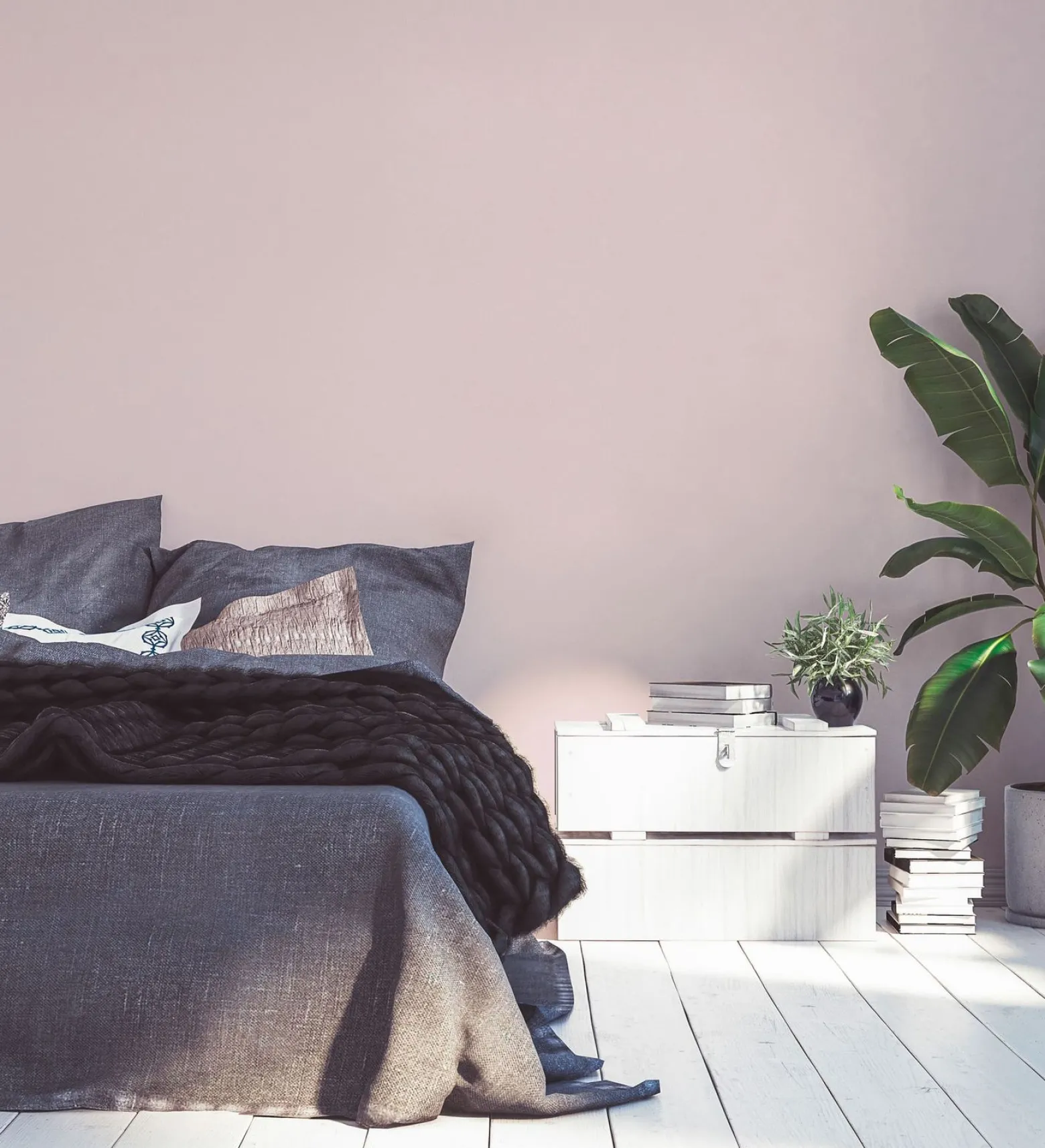 Vliestapete Uni Textil Optik Rosa Weiß 3908-37