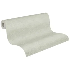 Vliestapete Uni Textil Optik Struktur Grau Grün 39565-8