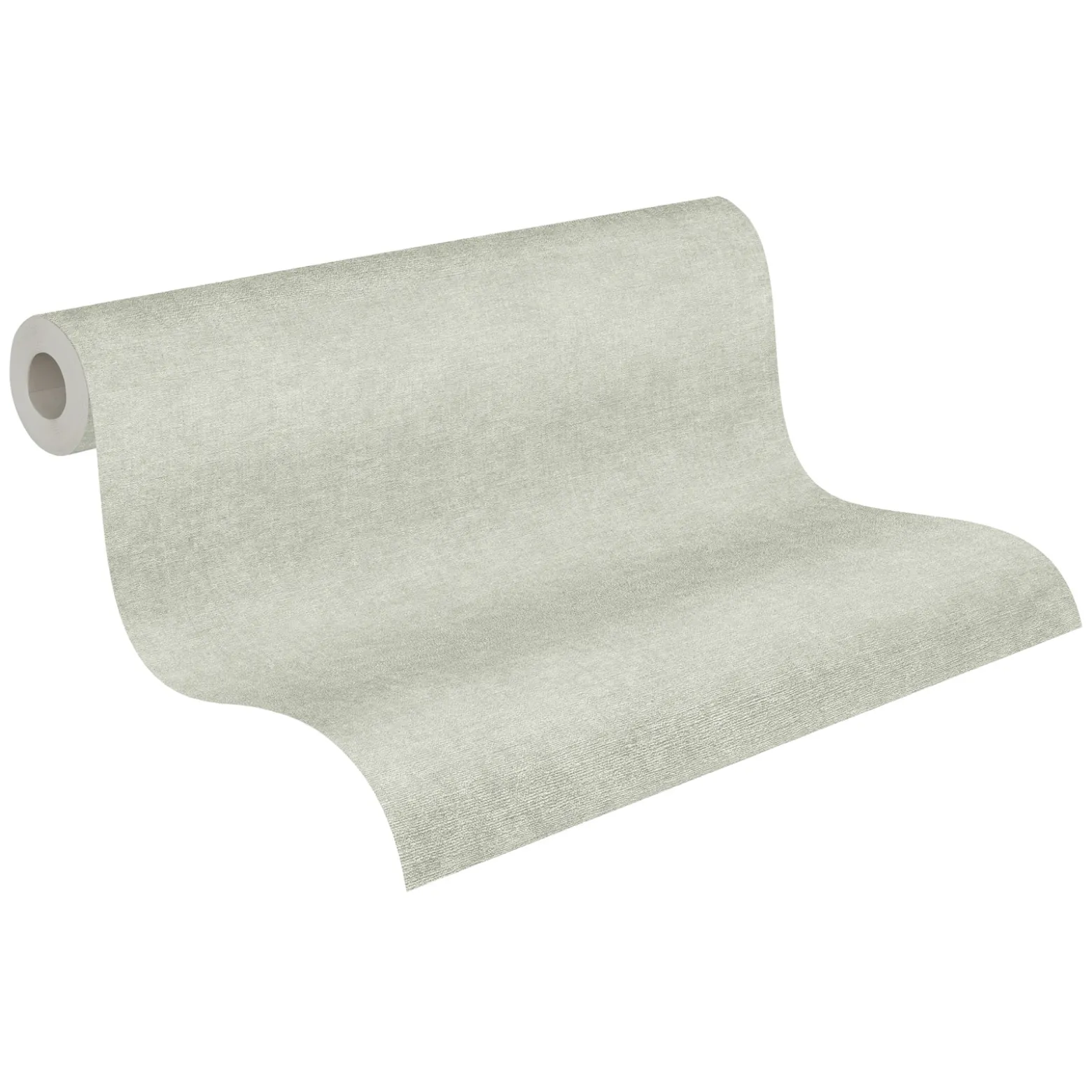 Vliestapete Uni Textil Optik Struktur Grau Grün 39565-8