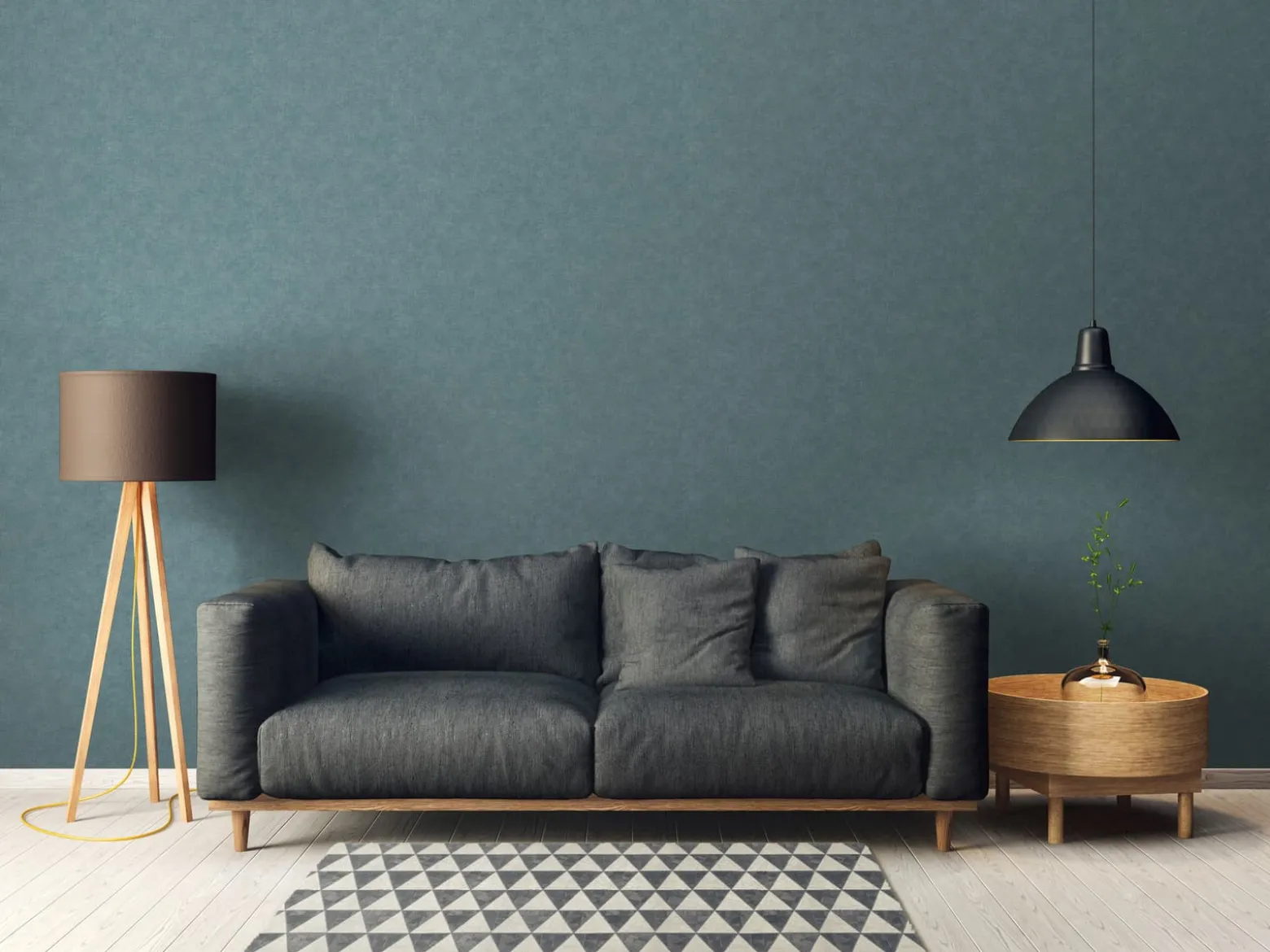Vliestapete Uni Textil Optik Struktur Blau 39566-9