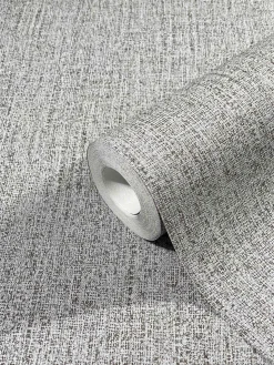 Vliestapete Uni Textil-Optik grau Marburg 32665