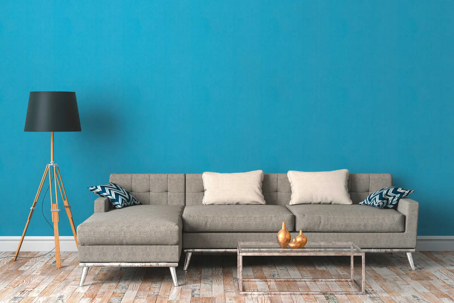 Vliestapete Uni Textil-Optik blau 37749-8