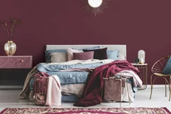Vliestapete Uni Textil-Optik bordeaux-rot 37749-6