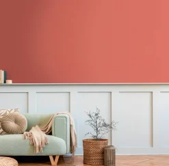 Vliestapete Uni Textil-Optik orange-rot 37748-2