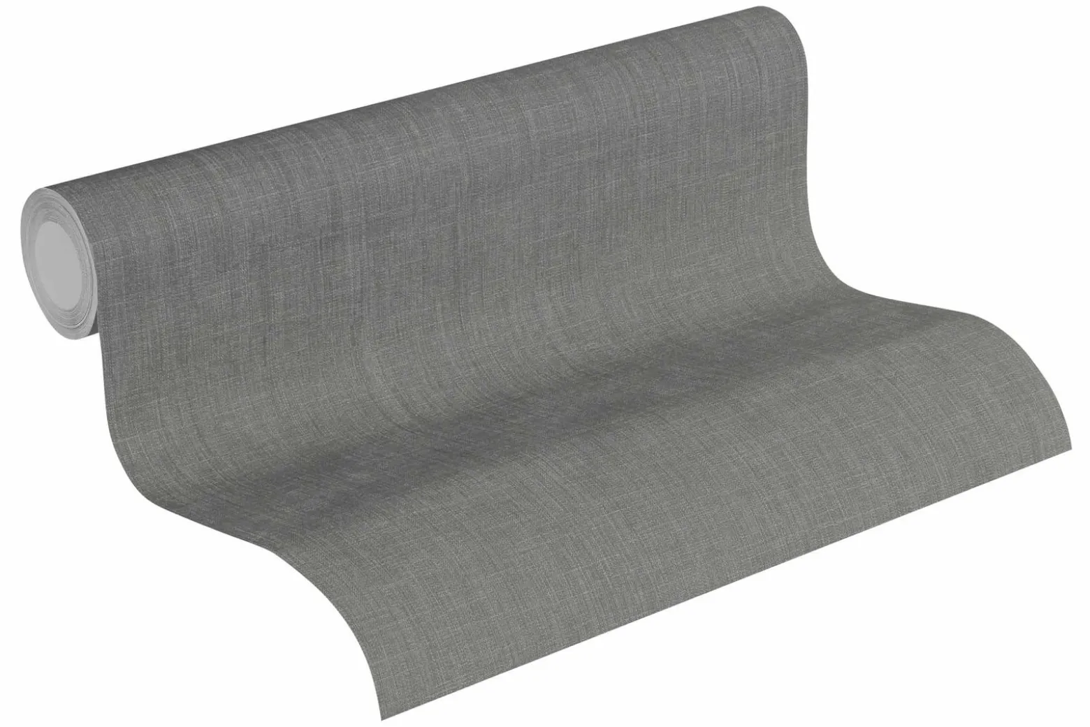 Vliestapete Uni Textil-Optik anthrazit 36922-3