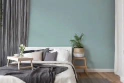 Vliestapete Uni Textil-Optik blau-grau 37749-9