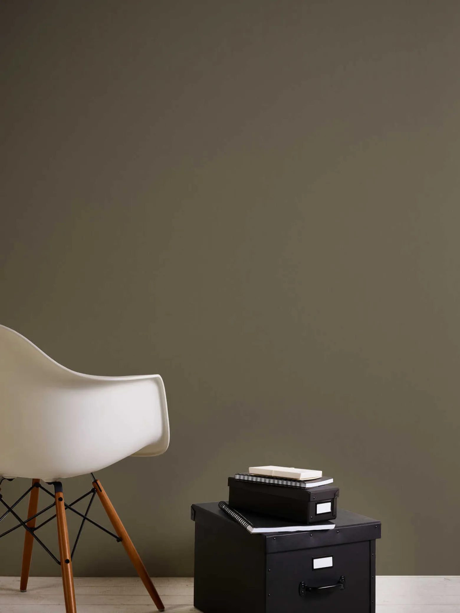 Vliestapete Uni Textil-Optik dunkelbraun 37748-1