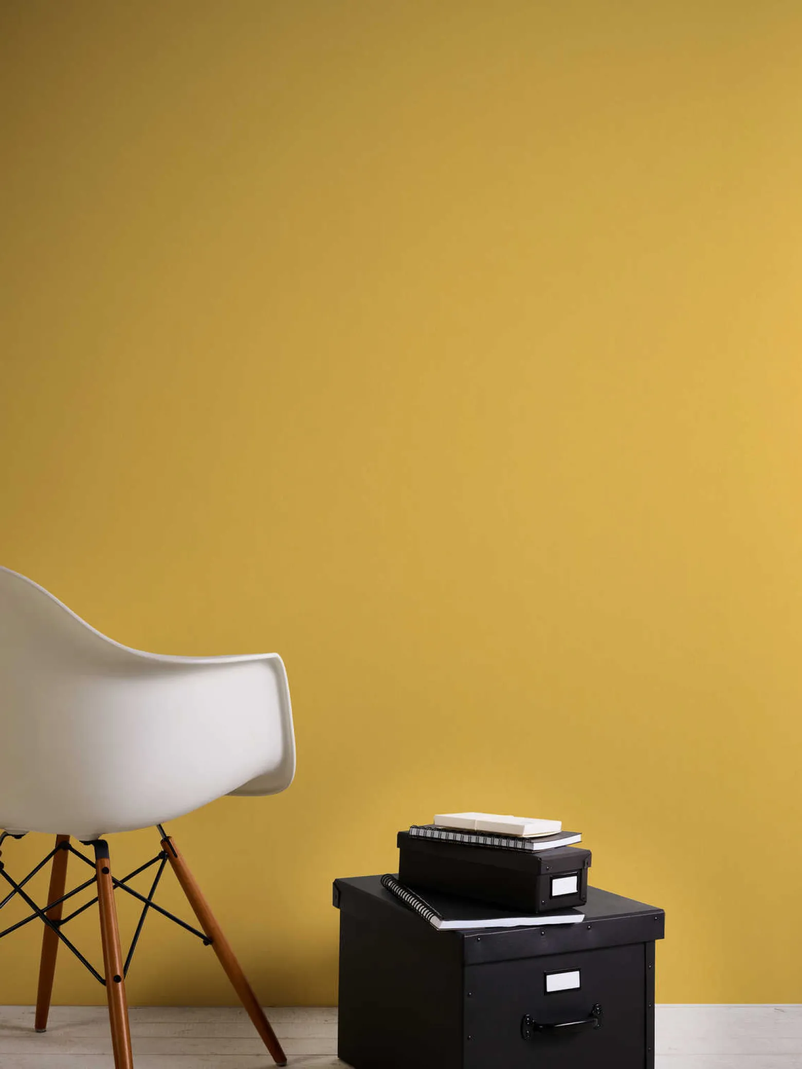 Vliestapete Uni Textil-Optik gelb 37748-4