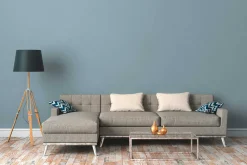 Vliestapete Uni Textil-Optik grau-blau 37702-7