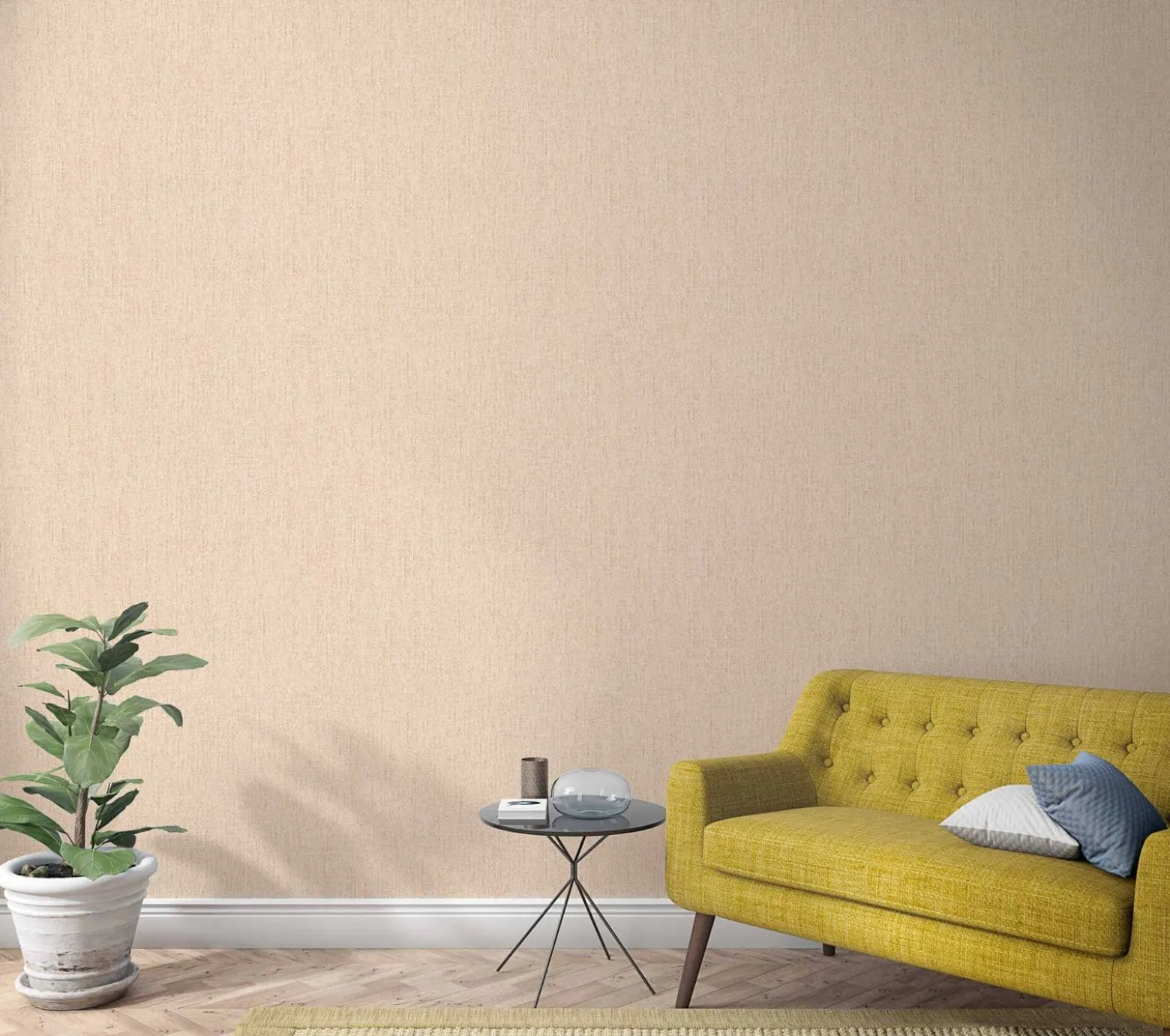 Vliestapete Uni Textil-Optik braun-beige Marburg 32674