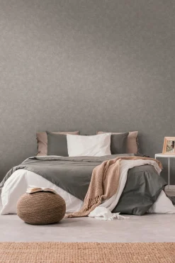 Vliestapete Uni Textil Optik Struktur Grau 39566-1