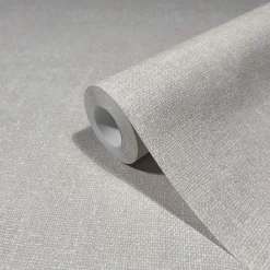 Vliestapete Uni Textil Optik Modern Beige Grau 45778
