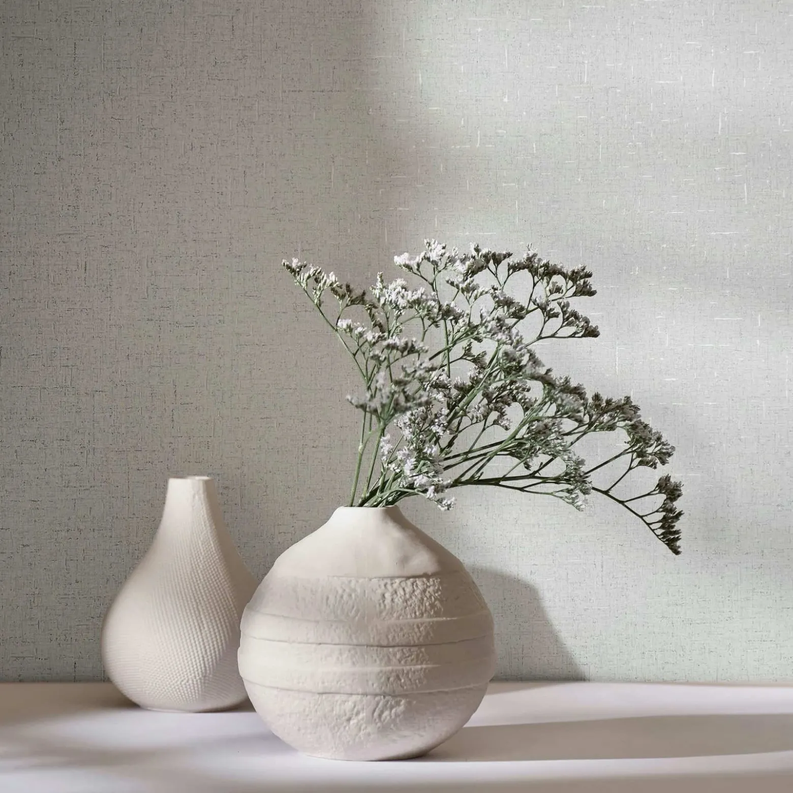 Vliestapete Uni Textiloptik Beige Silber Metallic 35109