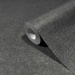 Vliestapete Uni Textil Optik Modern Anthrazit 45772