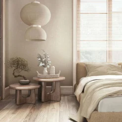 Vliestapete Uni Textiloptik Weiß Beige Metallic 35114