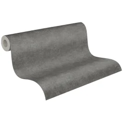 Vliestapete Uni Textil Optik Struktur Anthrazit 39566-3
