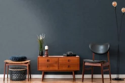 Vliestapete Uni Textil Optik Struktur Dunkelblau 39567-2