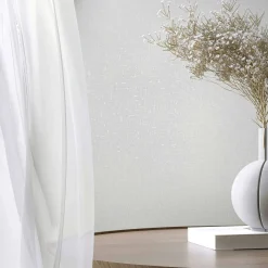 Vliestapete Uni Textiloptik Weiß Creme Metallic 35115