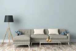 Vliestapete Uni Textil Optik Hellblau Weiß 3908-75