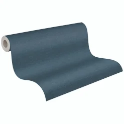 Vliestapete Uni Textiloptik Modern Dunkelblau 79165-8