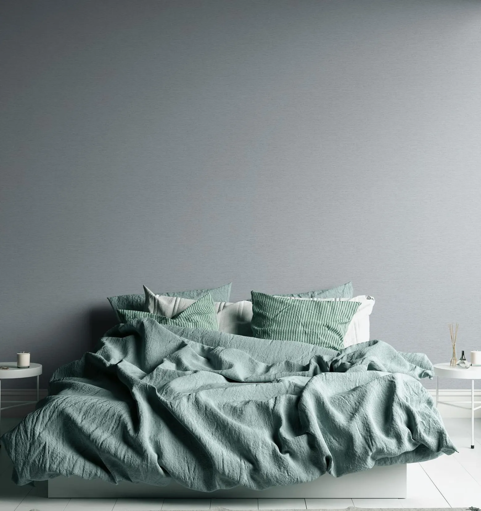 Vliestapete Uni Textil Struktur Hellgrau 39351-4