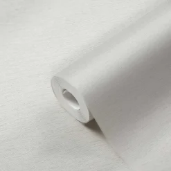 Vliestapete Uni Textil Struktur Weiß Grau 39351-3