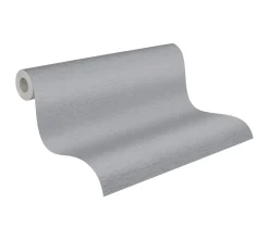 Vliestapete Uni Textil Struktur Grau Blau 39351-9
