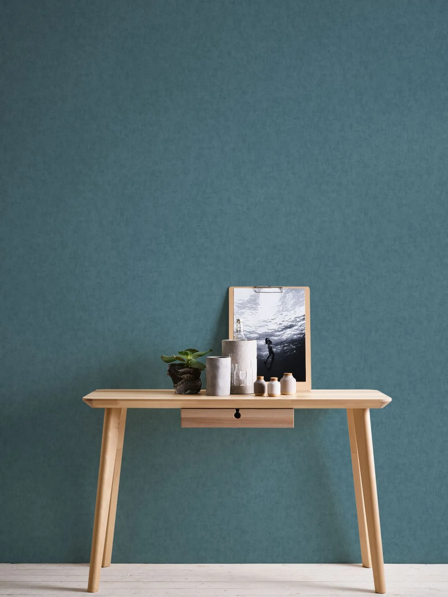 Vliestapete Uni Textil türkis-blau Geo Nordic 37536-3