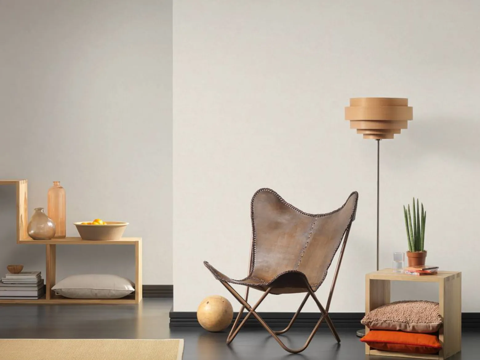 Vliestapete Uni Vintage-Design cremegrau 36720-3