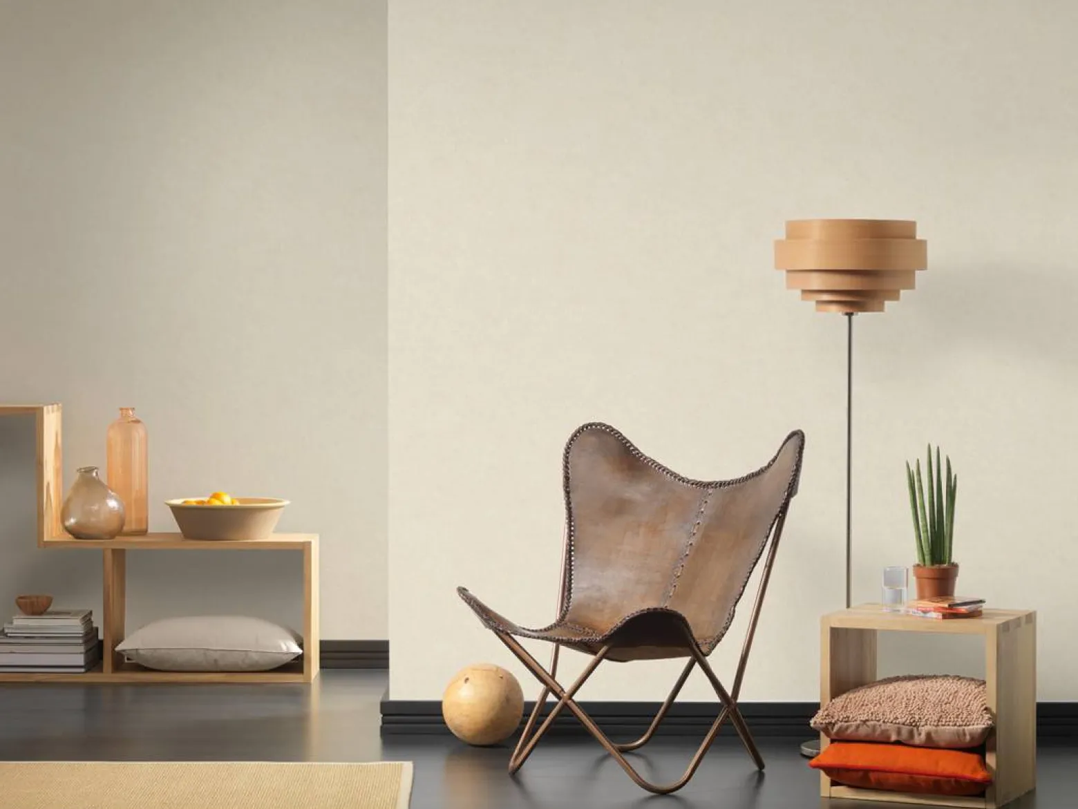 Vliestapete Uni Vintage-Design creme 36720-5